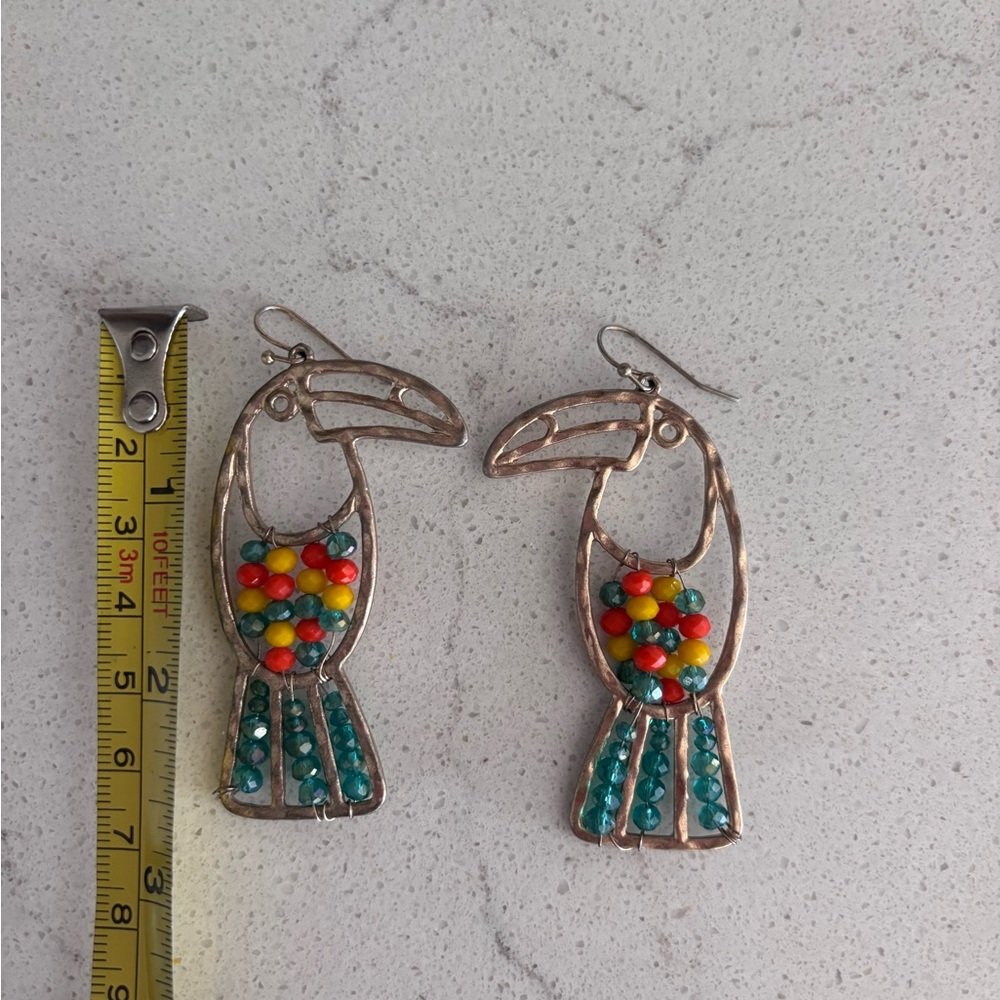 Parrot beaded earrings big